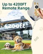 Jugbow Dog Training Collar for 2 Dogs - 4200FT Remote Control with 3 Training Modes, Electric Collar with LED Light & IPX8-Waterproof, Rechargeable E-Collars for Small Medium Large Dogs (Beige)