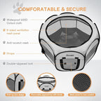 Pet Cat Playpen for Indoor Cats Enclosed, Puppy Dog Play Pen for Outdoor Travel Camping (Medium Size, Light Grey)