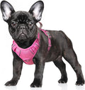 BARKBAY No Pull Dog Harness Large Reflective Dog Harness with Front Clip and Easy Control Handle for Walking Training Running with ID tag Pocket(Pink,S)