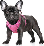 BARKBAY No Pull Dog Harness Large Reflective Dog Harness with Front Clip and Easy Control Handle for Walking Training Running with ID tag Pocket(Pink,S)