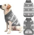 KOOLTAIL Cable Knit Dog Sweater Turtleneck, Cold Weather Pullover Classic Knitwear, Snowflake Pattern Thick Warm Winter Pet Clothes, Dog Christmas Sweater for Small Medium Large Dogs Cats, Grey L