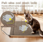 Cat Scratching Board. Cat Scratcher for Indoor Cats with Catnip. Cardboard Cat Scratcher with Mouse Logo and Hanging Ball Toy. Cat Scratch pad with Double-Sided Usability (Pack of 2)