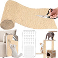 78.7"x15.8" Self-Adhesive cat Scratch pad - Trimmable Furniture Protector for Couch, Walls & Cat Trees | DIY Climbing Scratcher Pad with Twist Pins & Double-Sided Adhesives (Beige)