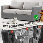 118"x15.8" Cat Scratch Couch Furniture Protector, Adhesive Cat Scratch Pad Deterrent for Furniture, DIY Climbing Anti Cat Scratcher Couch Protector from Cat Claws Scratching for Indoor (LightGrey)