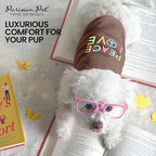 Parisian Pet Dog Shirt - 100% Cotton Peace Love Shirts for Small Dogs - Sleeveless Pet Clothes - Lightweight Dog T Shirts - Breathable Puppy Clothes - Stretchy Unisex Dogs Apparel