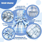 PETCARE Plaid Dog Dress Bow Tie Harness Leash Set for Small Dogs Cats Girl Cute Princess Dog Dresses Spring Summer Puppy Bunny Rabbit Clothes Chihuahua Yorkies Pet Outfits