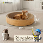 Round Cat Scratcher Bed, Cardboard Scratch Pad Lounge, Reversible Cardboard Cat Scratch Bowl for Indoor Cats, Durable Cat Scratching Board, Cat Scratcher Lounger Pad, Furniture Protector