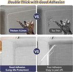[Thicken Vinyl] Anti Cat Scratch Furniture Protector, 118"*11.8" Single-Sided Sticky Couch Protector from Cat Claws, Stronger Adhesive Cat Scratch Deterrent Tape(30 Pins)