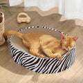 Oval Cat Scratcher Bed, 2-in-1 Cat Scratching Board, Natural Corrugated Cardboard Scratch Pad Lounge, Sealed Base Traps Debris,No Assembly Kitty Furniture,Stylish Colors Blends Any Home Decor
