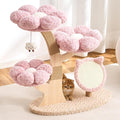 Modern Cat Tree Tower for Indoor Cats Large Adult, 37 inch Flower Cat Tree with Scratching Post, Luxury Aesthetic Cat Tree with Cloud-Soft Flower Perches and Physical Mouse-Sound Hanging Toy