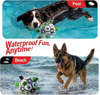 QDAN 10 Inch Gaint Dog Soccer Ball with Straps, Durable Big Dogs Balls, Outdoor Large Dog Toys, Herding Balls for Dogs, FloatingToy, Birthday Gifts (10 Inch)