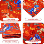10PCS Dinosaur Dog Bandanas Pack for Small XS Breed Dog Pink Purple Yellow Blue Kerchief Triangle Bibs Scarves for Boys and Girls Grooming Costume
