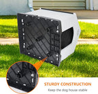 ZENY Large Plastic Dog House - Waterproof Dog Kennel with Air Vents and Elevated Floor All Weather Indoor Outdoor Doghouse Puppy Shelter, Easy to Assemble