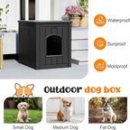 Fancyango Outdoor & Indoor Dog House for Weatherproof and Stylish Furniture, Dog House Outdoor, Multi - Use for Small and Medium Dogs (Classic Black, 22.8" L × 17.7" W × 21.7" H)