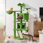 Topeakmart Cat Tree, 57in Cat Tree Tower for Indoor Cats with Basket Top Perches Sisal Scratching Board and Dalling Ball, Cat Activity Center for Kittens