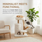 35" Multi-Level Cat Tree with Durable Sisal-Wrapped Posts, Dual Enclosed Condos, Cushioned Perches, and Removable Plush Cover,White