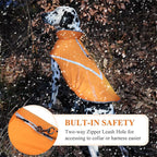 VIVAGLORY Snowrap Dog Coat, Jacket with Harness Hole, Dog Coat for Winter & Cold Weather, Fluffy Warm Fleece Lined Reflective Water Resistant for Puppy, XXS, Orange