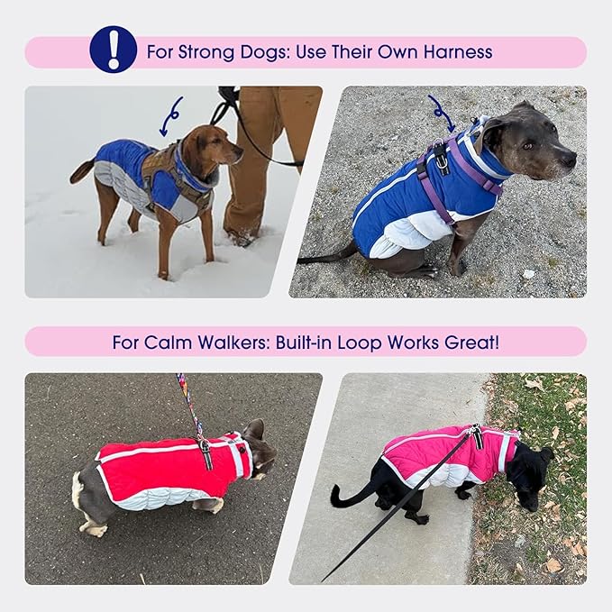 FUAMEY Dog Coat for Large Dogs,Waterproof Dog Winter Jacket with Harness Built in Puppy Cold Weather Coats Reflective Pet Vest with Zipper Warm Fleece Dogs Snowsuit Windproof Green XXXL