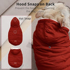 Fleece Lining Extra Warm Dog Hoodie in Winter for Small Dogs Jacket Puppy Coats with Hooded,Red M