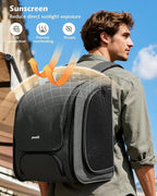 Pecute Cat Backpack Carrier Expandable, Large Space Cat Bubble Backpack, Breathable Cat Carrier, Shaded Dog Backpack Carrier for Travel, Hiking, Vet,12.6" L x 10.2" W x 16.5" H, Gray