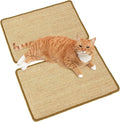 2 Packs Sisal Fabric Large 23.6" x 15.7" Scratching Pad for Indoor Cats with Adhesive Hook Loop Tape, Carpet Cat Scratching Mat Sisal, Cat Scratching Rug Wall Scratchers for Indoor