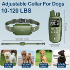 Dog Shock Collar for 2 Dogs, 4500FT Dog Training Collar Rechargeable Electric Collar with Recording & Calling & Vibration & Shock for All Breeds (Green)