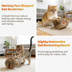 Magic Organ Cat Scratcher, Kitty Kurlz Cat Toys Cardboard Cat Scratching Board, Interactive Cat Toys for Indoor Cats, Mental Physical Exercise Cat Toys with Bell Ball