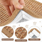 4 Pcs Cat Scratcher Mat Sisal Cat Scratching Pad Scratch Mat for Cat with Adhesive Loop Tape Cat Scratch Pad Rug for Protect Wall Couch Window Perch Cat Wall Furniture Cat Shelves, 15.7x7.8 in