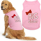 Parisian Pet Dog Shirt – 100% Cotton Shirts for Large Dogs – Pink Sleeveless Pet Clothes – Lightweight and Breathable Dog Apparel – Girl Big Sister Dogs Clothes - Stretchy Pet T Shirts