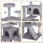 Nova Microdermabrasion 54 in Cat Tree Tower for Indoor Cats Multi-Level Cat Condo Cat Bed Furniture with Scratching Post Kittens Activity Center