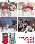 Doglay Dog Coat Waterproof Warm Dog Winter Jacket,Christmas Reflective Fleece Puppy Winter Coat with Harness Hole, Adjustable Snow Jacket for Small Medium Large Dogs