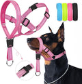 Weesiber No-Pull Dog Head Halter - Adjustable Dog Muzzle Leash, Padded Head Collar for Dogs to Prevent Heavy Pulling On The Leash(Pink,L)