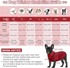 BRKURLEG Dog Winter Coat with Harness Built in, Warm Jacket for Small Medium and Large Dogs, Windproof Turtleneck Fleece Dogs Snowsuit with Hook & Loop, Reflective Christmas Dog Jacket, Red S