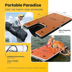 DOK Party-DOK Inflatable Dock Platform: Safe & Easy Water Access; Floating Non-Slip EVA Foam with Water Ramp for Pool, Dock, & Lake | Military Grade & High Visibility