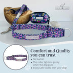Lucky Love Dog Martingale Dog Collar - Adjustable, No-Slip, Durable, & Soft Webbing Collar for Male and Female Dogs Ideal for Training & Walking - Primrose, Large
