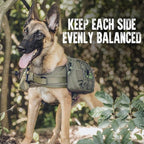 ONETIGRIS Dog Backpack for Hiking Nylon Dog Harness Backpack with Side Pockets for Large Dog with 17"-23.5" Neck Girth and 25"-31" Chest Girth (Green, Medium)