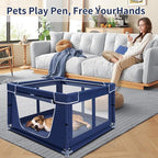 Puppy Playpen Indoor for Dog Small Pets, Dog Playpen 42x42 x25 inch, Dog Play Pen Indoors with Gate, Oxford Fabric Pet Exercise pens for Puppy, Anti-Tipping Dog Enclosure with Zipper Door