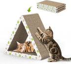 Cat Scratcher, Triangle Cat Scratching Board for Indoor Cats, 6 Usable Sides Cardboard Cat Scratcher with Catnip