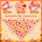Abbylike 50 Pcs Fall Thanksgiving Dog Bandana Bulk Pumpkin Bandana for Dogs Triangle Kerchief Bib Scarf for Pets Autumn Costume Photo Props Accessories Pet Shops, 25 Styles (25.6 x 17.7 x 17.7)