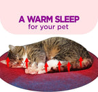 Cat Bed Mat Natural Merino Wool Cozy Large Carpet Pad for Pet Cats Kitty Small Dog House Warm Organic Sheep Wool Scratch Floor Mats Rug Bedding (Aqua Red, Large)