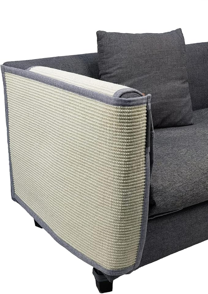 Fully Wrapped Cat Scratcher Couch- Natural Sisal Furniture Protection from Cats-Corner cat Scratcher for Couch Bed,Chair-Easy Installation