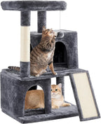Yaheetech 42in Cat Tree Tower with Scratching Posts, Plush Condo, Ramp & Perch, Multi-Level Climber for Indoor Cats & Kittens, Dark Gray