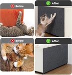Couch Cat Scratch Protector 78.7"x15.8" – Adhesive Cat Scratch Pad, Cuttable Furniture Protector for Sofa Arms, Sides, Chair Backs & Bed Edges,Dark Gray