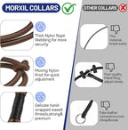 Slip Dog Collar, Nylon Rope Dog Choker Collars with Adjustable Stopper, Heavy Duty Collar for Medium Dog Training (Brown)