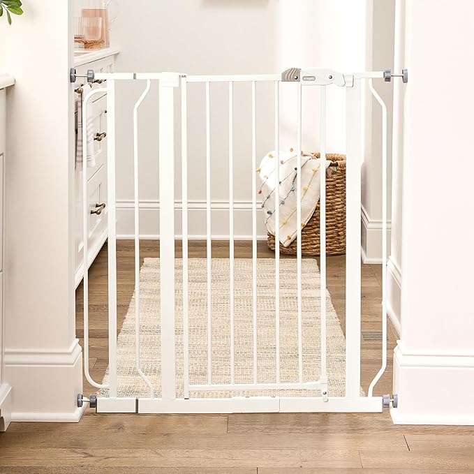 Regalo Extra Tall Baby Gate for Doorways & Bottom of Stairs, Pressure Mount for Babies, Toddlers & Pets, Tested & Safe for 30 Years, American Designed, White