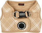 Puppia Corwin Dog Vest Harness B (Step-in) Fashionable Checkered Pattern Spring Summer Harness for Small and Medium Dogs, Beige, Large