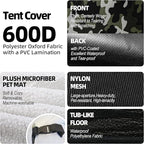 GDanes Camouflage Dog Tent House - Portable Indoor/Outdoor Dog Bed with Soft Pad for Large Dogs, 42 x 42 x 32 Inches
