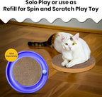 Scratch and Spin Cat Scratcher Replacement Pads for Active Play, Natural Recycled Corrugated Cardboard, Supports Pet Behaviors, Relieves Stress - 5 Count