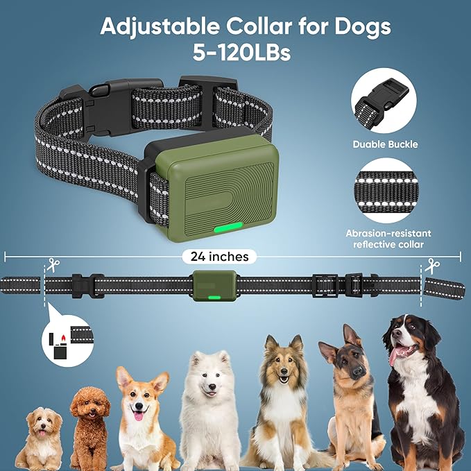 Dog Shock Collar 2 Dogs (5-120Lbs) - 4500FT Dog Training Collar with 3 Training Modes, Security Lock,Reflective Nylon Colar，IP67 Waterproof＆Rechargeable e-Collar with Remote for All Breeds, Sizes