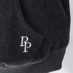Cooper II Organic Cotton Velour Dog Hoodie Pet Coat for Small, Medium and Large Dogs, Black, Large (40-60 lbs)